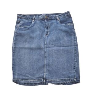 Lexi Jeans Knee Length Stretchy Denim Pencil Skirt, Sz 20
